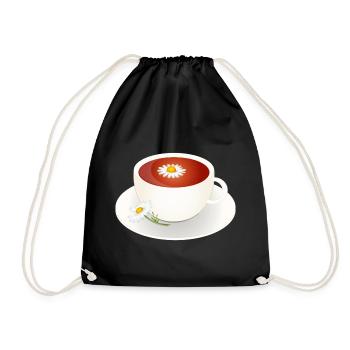 Motif de thé à la camomille avec fleur dans une élégante tasse - Sac de sport léger - noir - Devant