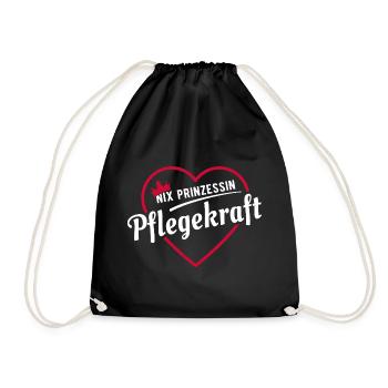 Nix Prinzessin - Pflegekraft - Geschenk - Turnbeutel - Schwarz - Vorne