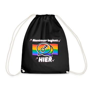Adventure Starts Here Pride Symbol - Drawstring Bag - black - Front
