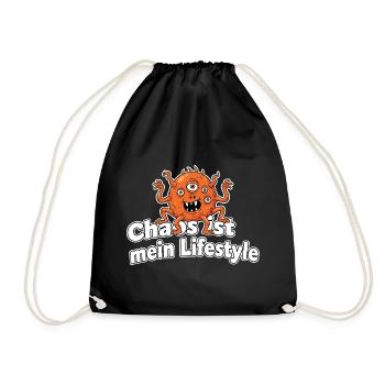 Chaos ist mein Lifestyle Monster - Turnbeutel - Schwarz - Vorne