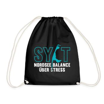 NORDSEE BALANCE ÜBER STRESS Lustiges - Turnbeutel - Schwarz - Vorne