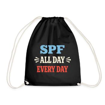 Spf Culture Identity Skin Care Humor - Drawstring Bag - black - Front