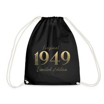 77e anniversaire février 1949 Millésime - Sac de sport léger - noir - Devant