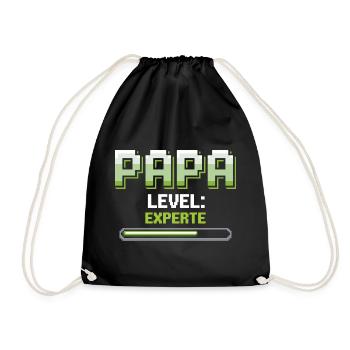 Papa Level Up Experte Gaming - Turnbeutel - Schwarz - Vorne