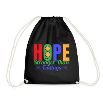 Point-virgule Prévention du suicide Espoir Plus fort Semi - Sac de sport léger - noir - Devant