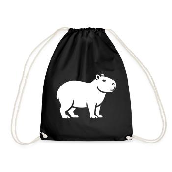 Capybara Wasserschwein - Turnbeutel - Schwarz - Vorne
