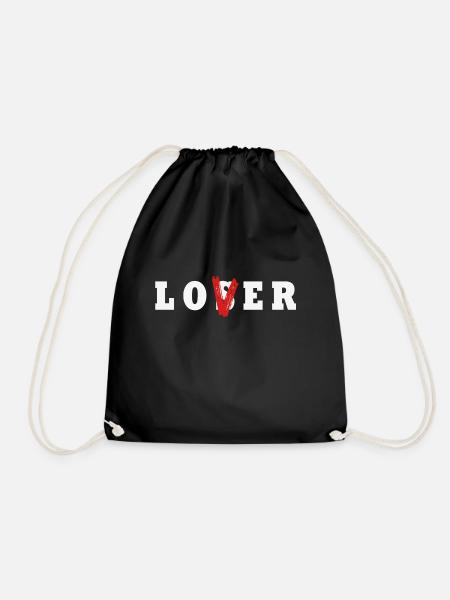 LOSER // LOVER - Drawstring Bag - black