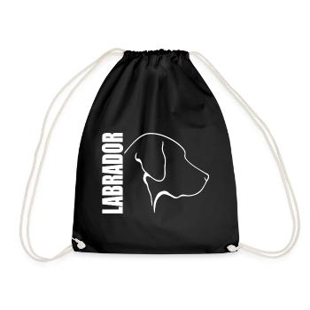 LABRADOR profile Labbi dog dogs Wilsigns - Drawstring Bag - black - Front