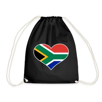 Südafrika - Turnbeutel - Schwarz - Vorne