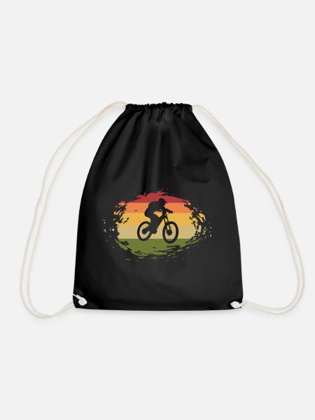 MTB Downhill Mountain Bike Fahrrad Fahrradfahrer - Turnbeutel - Schwarz