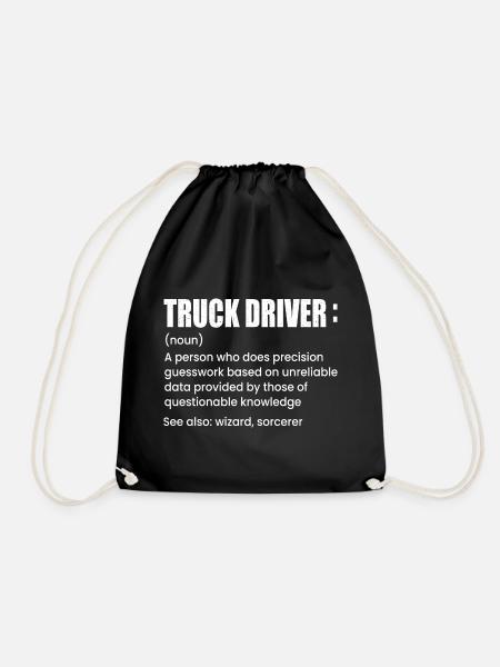 Truck driver - Drawstring Bag - black