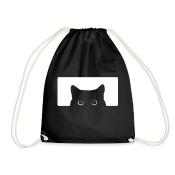 Katzenblick cat look - Turnbeutel - Schwarz - Vorne