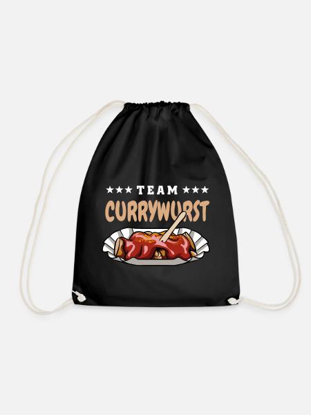 Team Currywurst - Fast Food Fan - Wurst Kult - Turnbeutel - Schwarz