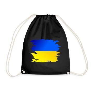 Ukraine Flag Flag - Drawstring Bag - black - Front