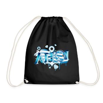 maritime sailor's greeting lettering Ahoi Graffiti - Drawstring Bag - black - Front