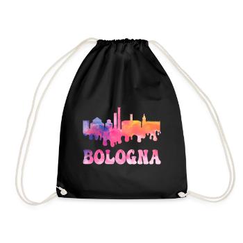 Bologne Italie City Skyline Splash Coloré - Sac de sport léger - noir - Devant