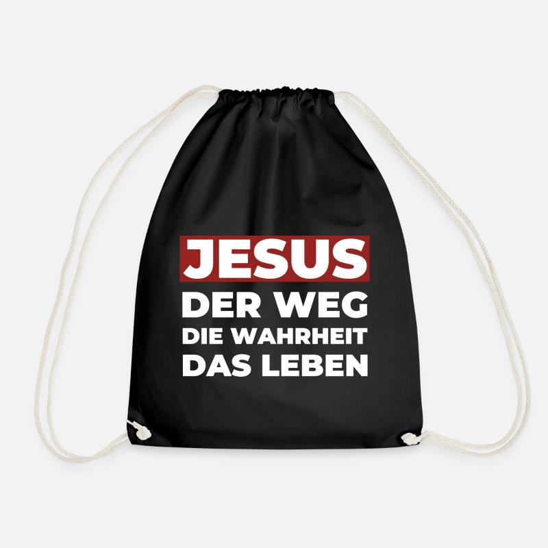 Jesus Christus Weg Wahrheit Leben - Christliches - Turnbeutel - Schwarz