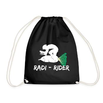 Bicycle Radish Heartbeat Road Bike Sport Radi Food - Drawstring Bag - black - Front