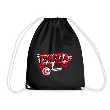 Tunisia graffiti flag design - Drawstring Bag - black - Front