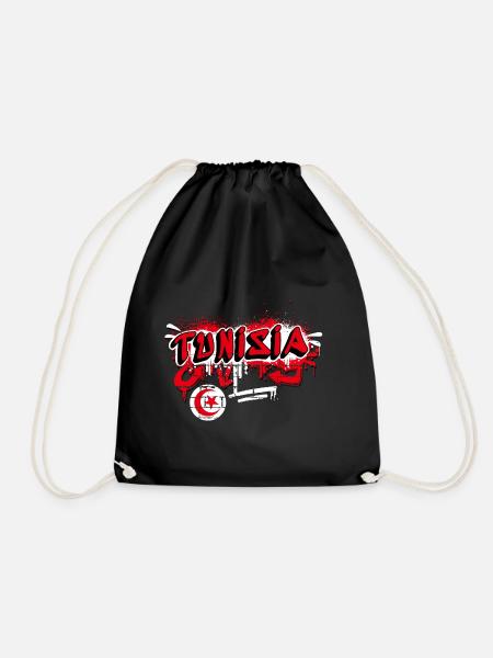 Tunesien Graffiti Flaggen Design - Turnbeutel - Schwarz