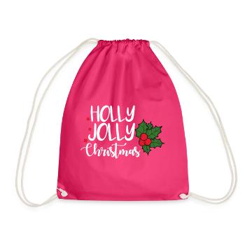 Holly Jolly Weihnachten - Turnbeutel - Fuchsia - Vorne