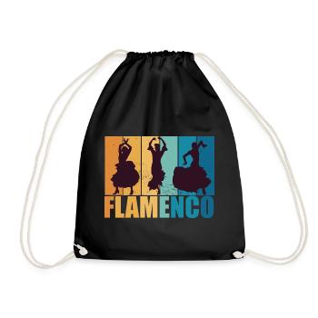 Flamenco Tänzerin Vintage Retro Tanz Geschenk - Turnbeutel - Schwarz - Vorne
