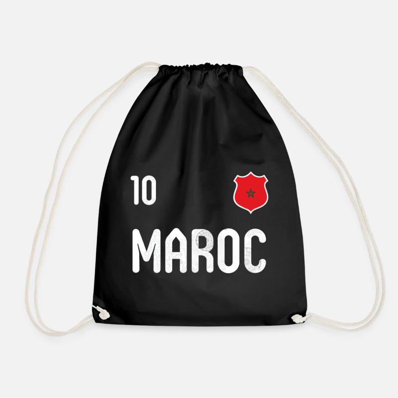 Marokko T-Shirt mit der Nummer 10 - Turnbeutel - Schwarz
