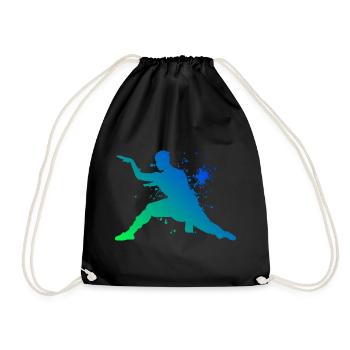 Kungfu Kung Fu Herren Kampfsport Wushu Damen - Turnbeutel - Schwarz - Vorne
