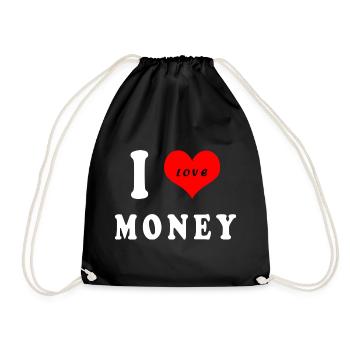 I love money - Drawstring Bag - black - Front