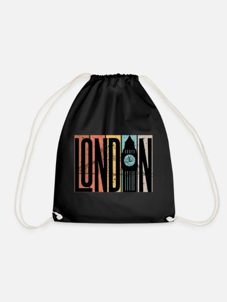 London Skyline Bold Blocks - Drawstring Bag - black
