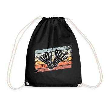 Badminton Retro Vintage - Turnbeutel - Schwarz - Vorne