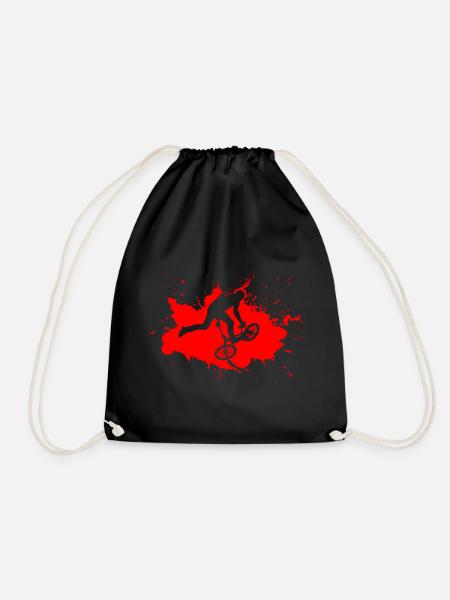 Bikedancer Red - Drawstring Bag - black