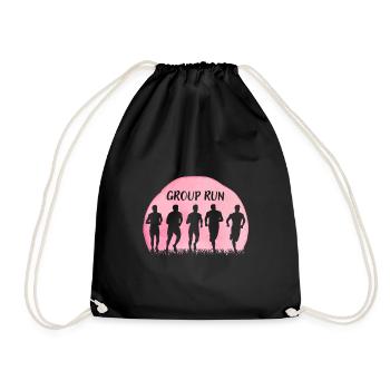 Course de groupe Course de groupe en équipe avec de l’herbe et de la lune - Sac de sport léger - noir - Devant