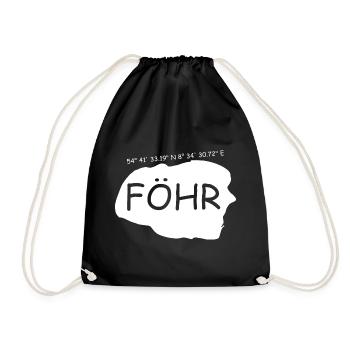 Föhr Koordinaten - Turnbeutel - Schwarz - Vorne