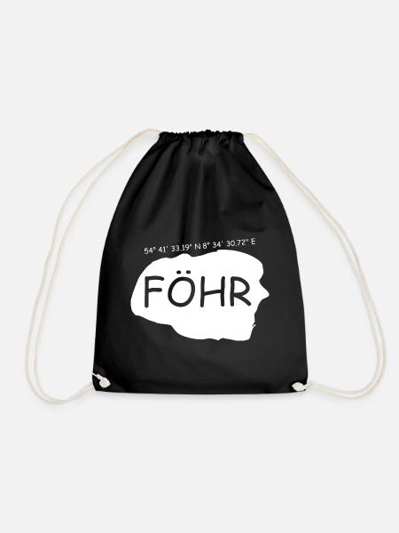Föhr Koordinaten - Turnbeutel - Schwarz
