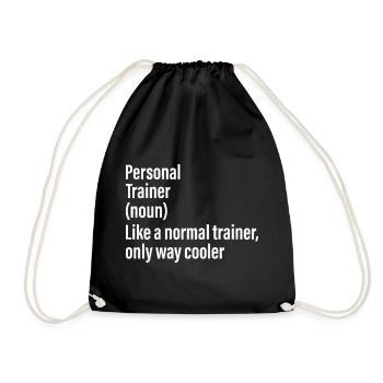 Personal Trainer Noun Funny Shirt - Drawstring Bag - black - Front