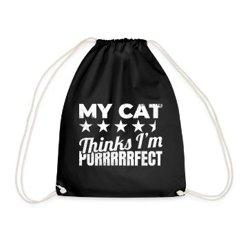 Meine Katze findet mich purrrrrfekt - Turnbeutel - Schwarz - Vorne