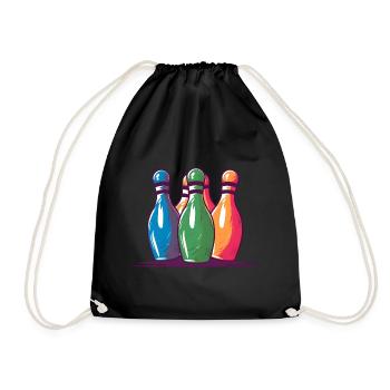 Bowling Pins Comic Style - Drawstring Bag - black - Front