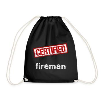 Feuerwehrmann - Turnbeutel - Schwarz - Vorne