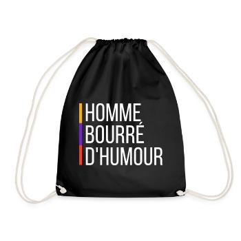 A man full of humour - Drawstring Bag - black - Front