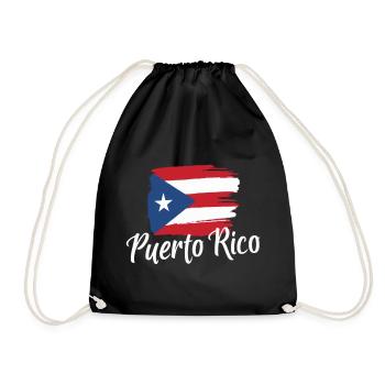 Puerto Rico Flagge Pinselstrich - Turnbeutel - Schwarz - Vorne