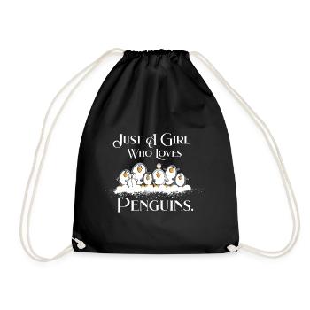 Just A Girl Who Loves Penguins Pinguin Spruch - Turnbeutel - Schwarz - Vorne