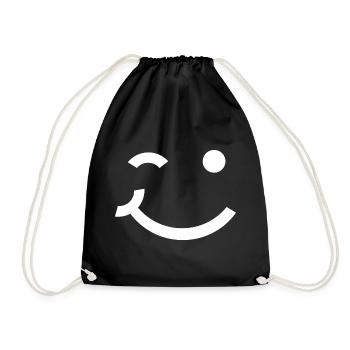 Clin d’œil, sourire clignant de l’œil - Sac de sport léger - noir - Devant