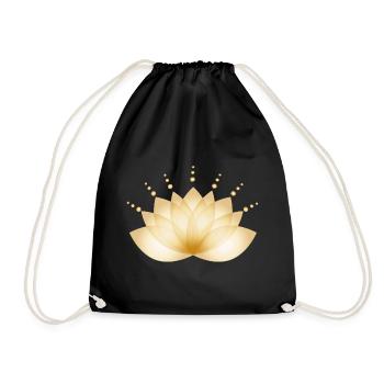 Golden blossom transparently stylized - Drawstring Bag - black - Front