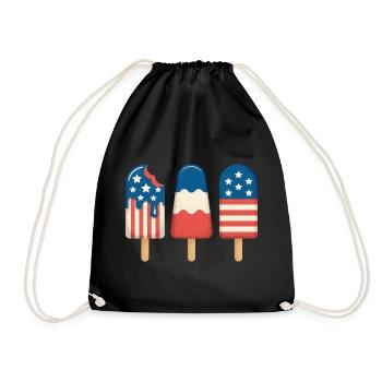 Cream Lover Independence Day 4th of July - Drawstring Bag - black - Front