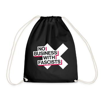 NO BUSINESS WITH FASCISTS - Drawstring Bag - black - Front