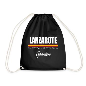 Lanzarote - Turnbeutel - Schwarz - Vorne