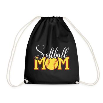 Softball Mama Emblem - Turnbeutel - Schwarz - Vorne