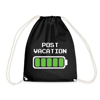 Post Vacation Design – Full Battery Indicator - Drawstring Bag - black - Front