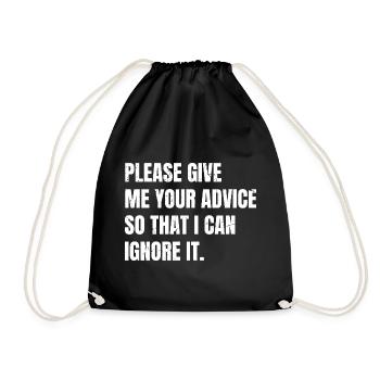 please give me your advice so that I can Ignore - Turnbeutel - Schwarz - Vorne